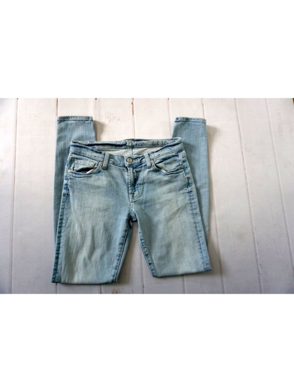 7 For All Mankind Women Blue Skinny Jeans – Size 28